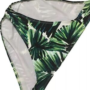 Size XXL Mynah tropical bikini set green and white